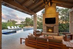Brad Moore Builders Parade of Homes 2025 Boerne Covered Patio Fireplace