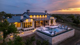 Brad Moore Builders Custom Home Pool Sunset