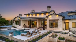 Brad Moore Builders Custom Home Pool Twilight